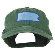 Pennsylvania State Map Embroidered Washed Cotton Cap