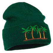 Palm Trees Christmas Lights Embroidered Beanie