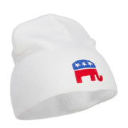 Republican Elephant USA Embroidered Short Beanie