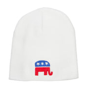 Republican Elephant USA Embroidered Short Beanie