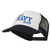 Proud Navy Dad Embroidered Foam Mesh Cap