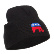 Republican Elephant USA Embroidered Short Beanie