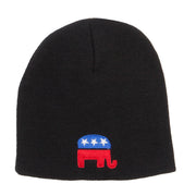 Republican Elephant USA Embroidered Short Beanie