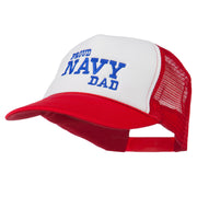 Proud Navy Dad Embroidered Foam Mesh Cap