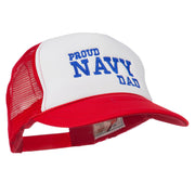 Proud Navy Dad Embroidered Foam Mesh Cap