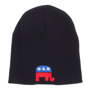 Republican Elephant USA Embroidered Short Beanie