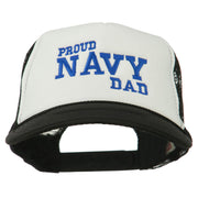 Proud Navy Dad Embroidered Foam Mesh Cap