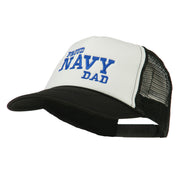 Proud Navy Dad Embroidered Foam Mesh Cap