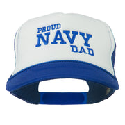 Proud Navy Dad Embroidered Foam Mesh Cap