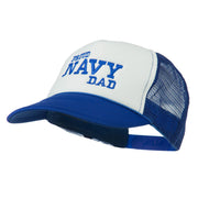 Proud Navy Dad Embroidered Foam Mesh Cap