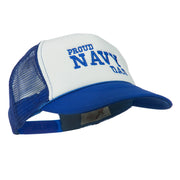 Proud Navy Dad Embroidered Foam Mesh Cap