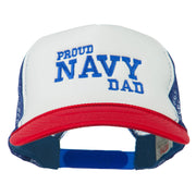 Proud Navy Dad Embroidered Foam Mesh Cap