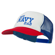 Proud Navy Dad Embroidered Foam Mesh Cap