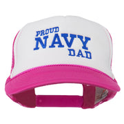 Proud Navy Dad Embroidered Foam Mesh Cap