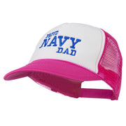 Proud Navy Dad Embroidered Foam Mesh Cap