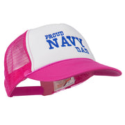 Proud Navy Dad Embroidered Foam Mesh Cap