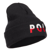 Poland POL Flag Embroidered Long Beanie