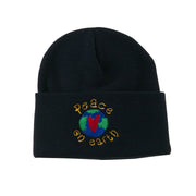 Peace on Earth Embroidered Beanie