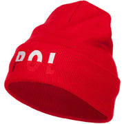 Poland POL Flag Embroidered Long Beanie