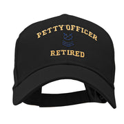 Petty Officer Retired Embroidered Solid Cotton Twill Low Profile Strap Cap