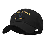 Petty Officer Retired Embroidered Solid Cotton Twill Low Profile Strap Cap