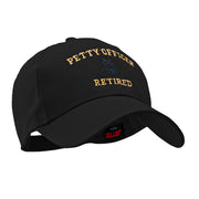 Petty Officer Retired Embroidered Solid Cotton Twill Low Profile Strap Cap