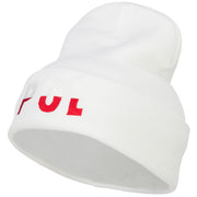 Poland POL Flag Embroidered Long Beanie