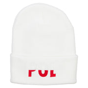 Poland POL Flag Embroidered Long Beanie