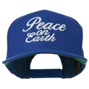 Peace on Earth Embroidered Snapback Cap