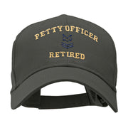 Petty Officer Retired Embroidered Solid Cotton Twill Low Profile Strap Cap