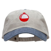 Fishing Bobber Embroidered Pigment Dyed Wash Cap