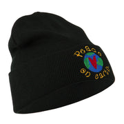 Peace on Earth Embroidered Beanie