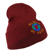 Peace on Earth Embroidered Beanie