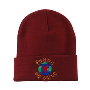 Peace on Earth Embroidered Beanie