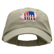 Patriotic Pig Embroidered Low Profile Dyed Cotton Twill Cap