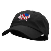 Patriotic Pig Embroidered Low Profile Dyed Cotton Twill Cap