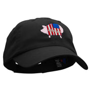 Patriotic Pig Embroidered Low Profile Dyed Cotton Twill Cap