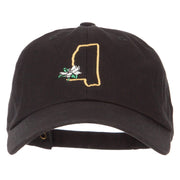 Mississippi Magnolia with Map Embroidered Unstructured Washed Cap