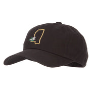 Mississippi Magnolia with Map Embroidered Unstructured Washed Cap