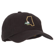 Mississippi Magnolia with Map Embroidered Unstructured Washed Cap