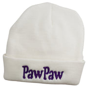 PawPaw Embroidered Long Cuff Beanie