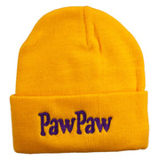 PawPaw Embroidered Long Cuff Beanie