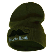 Mustache Month 12 Inch Long Knitted Beanie