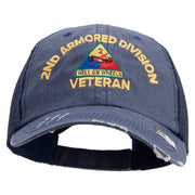 U.S. Army 2nd Armored Division Embroidered Low Profile Special Cotton Mesh Cap - Navy OSFM