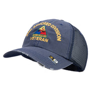 U.S. Army 2nd Armored Division Embroidered Low Profile Special Cotton Mesh Cap - Navy OSFM