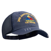 U.S. Army 2nd Armored Division Embroidered Low Profile Special Cotton Mesh Cap - Navy OSFM