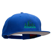 Camping Night Embroidered Prostyle Snapback Cap