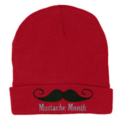 Mustache Month 12 Inch Long Knitted Beanie