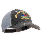 U.S. Army 2nd Armored Division Embroidered Low Profile Special Cotton Mesh Cap - Black OSFM