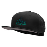 Camping Night Embroidered Prostyle Snapback Cap